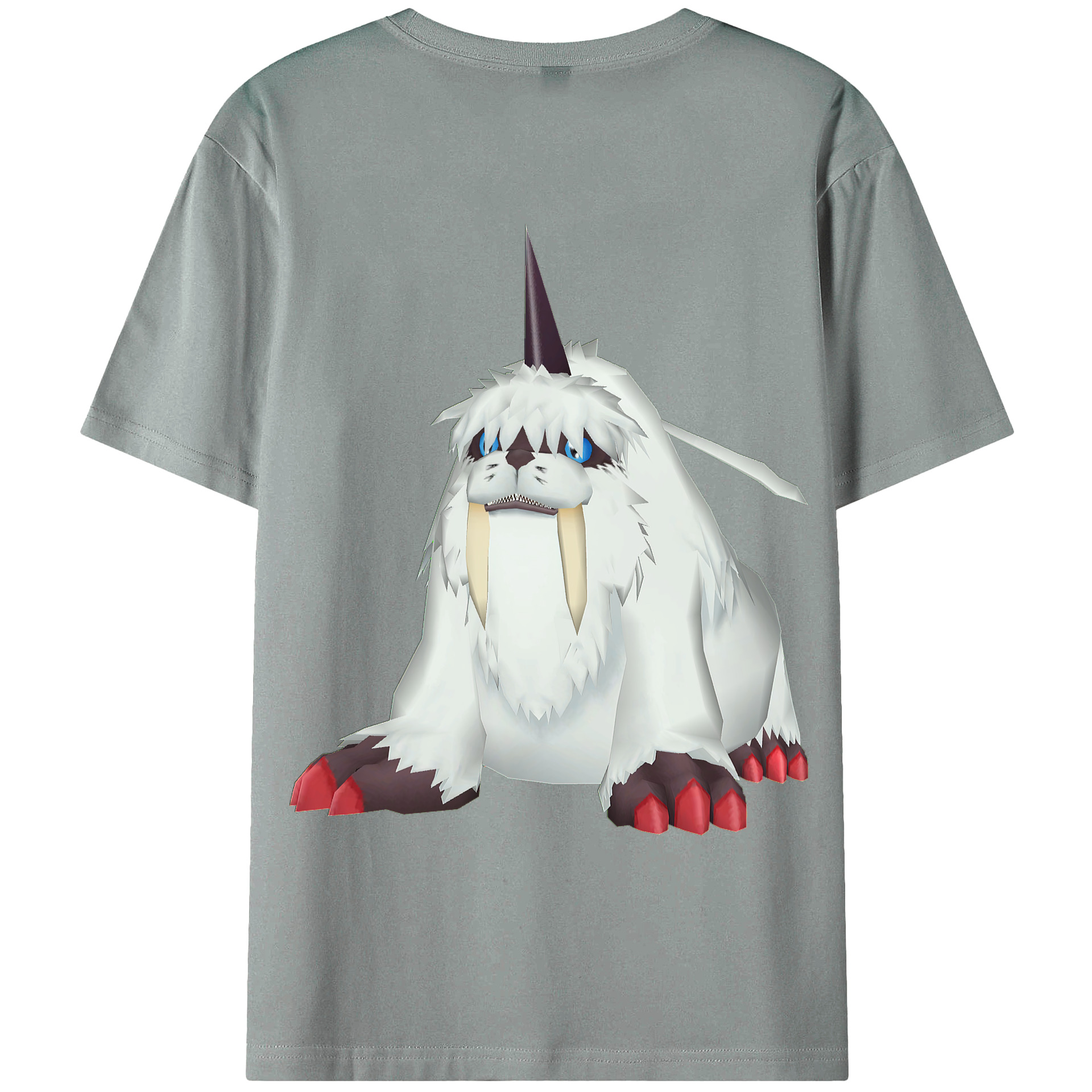 （画像用） Digimon デジタルモンスター/デジモン 綿100％ メンズ半袖Tシャツ（バックプリント） 通気性